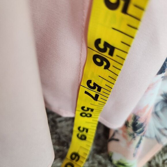 Eliza J Maxi Dress Womens‎ 18 Pink Floral Ruffle High Low Blush V-Neck Spring - Picture 9 of 16